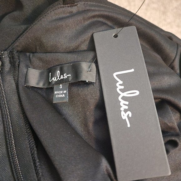 NWT LuLu's Black Strappy Bodycon Sheath Mini Cocktail/Homecoming Dress | Size S - Picture 9 of 11